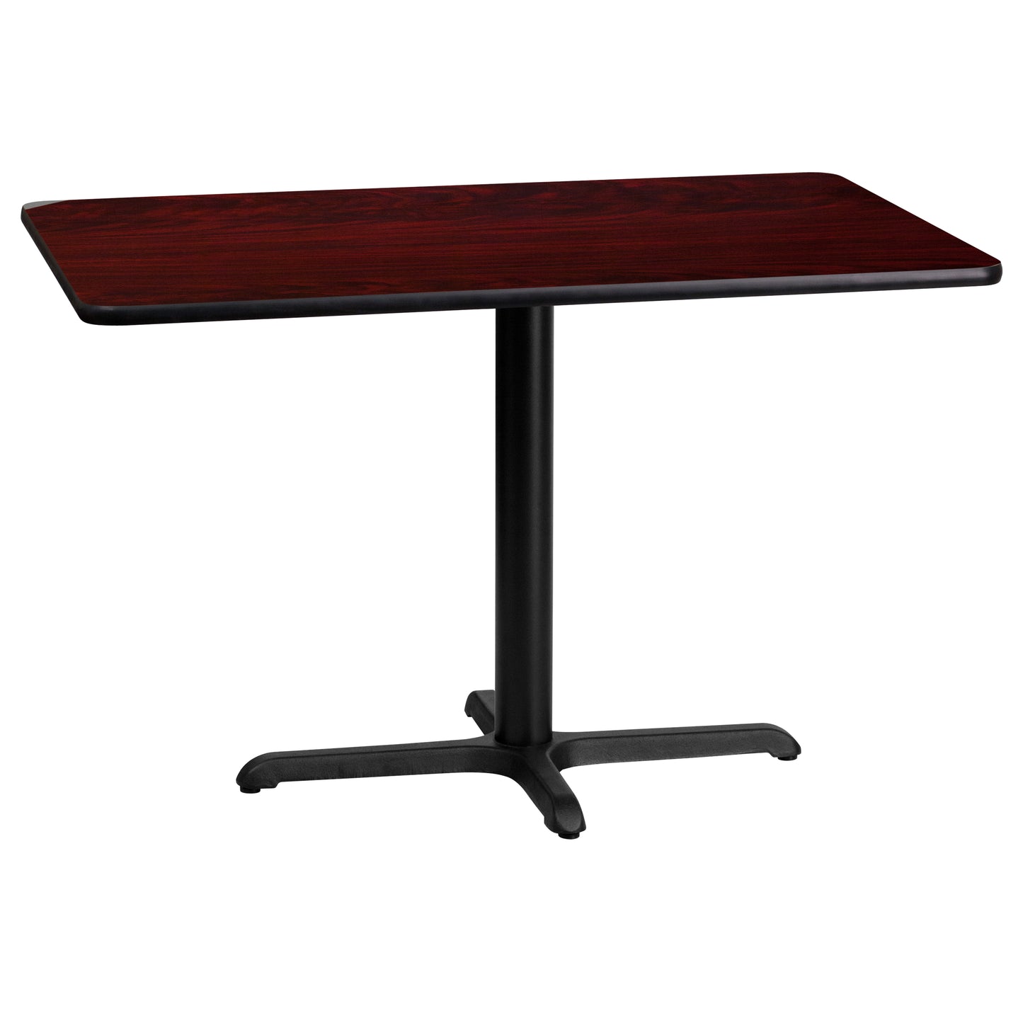 Graniss 24'' x 42'' Rectangular Mahogany Laminate Table Top with 23.5'' x 29.5'' Table Height Base Mahogany
