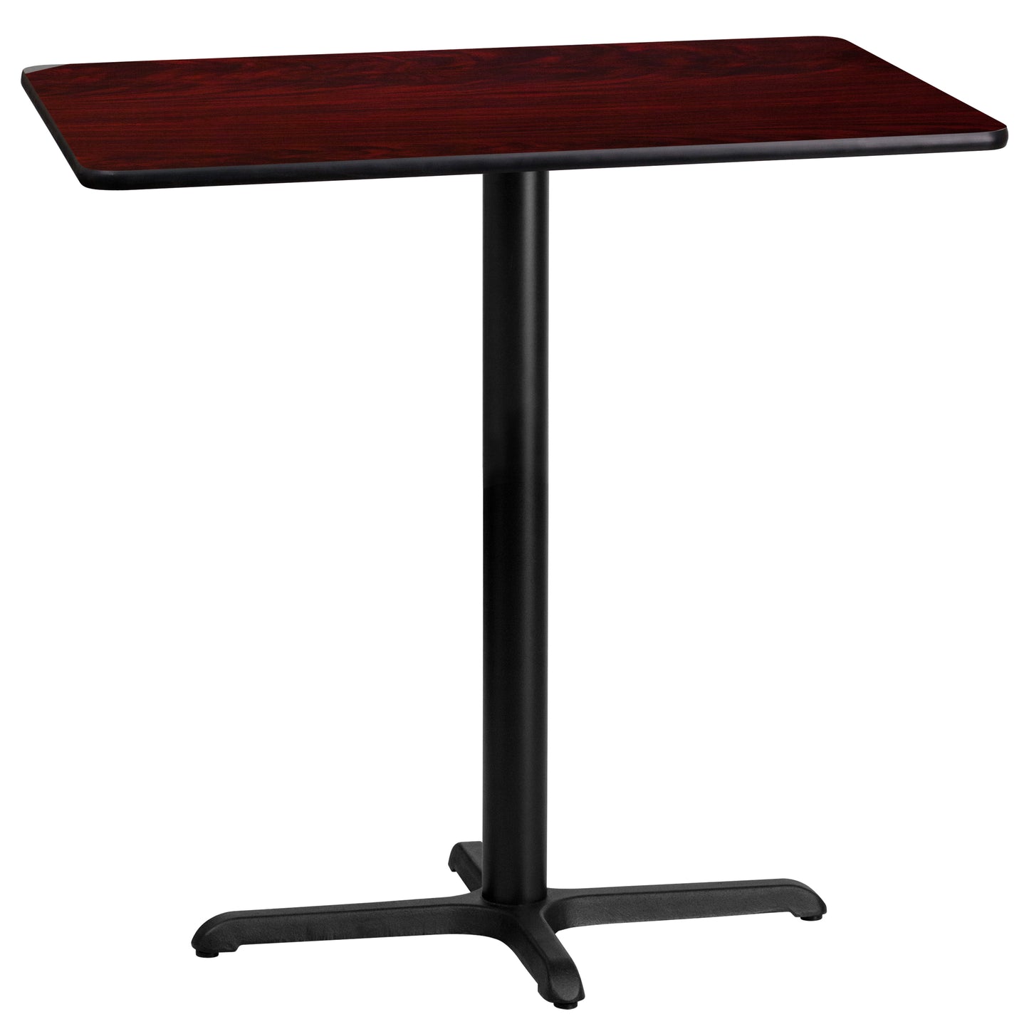 Stiles 24'' x 42'' Rectangular Mahogany Laminate Table Top with 23.5'' x 29.5'' Bar Height Table Base Mahogany XU-MAHTB-2442-T2230B-GG