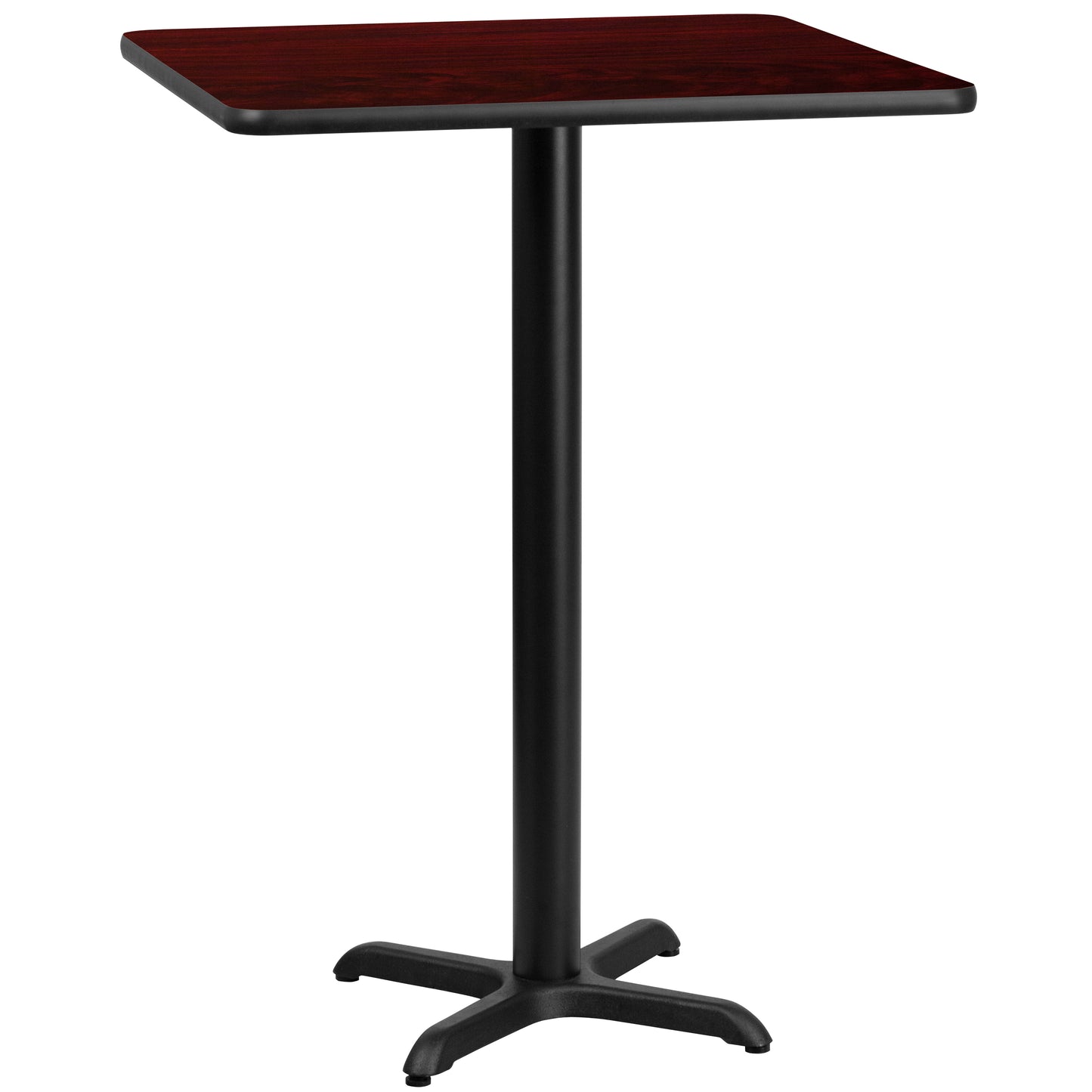 Stiles 30'' Square Mahogany Laminate Table Top with 22'' x 22'' Bar Height Table Base Mahogany