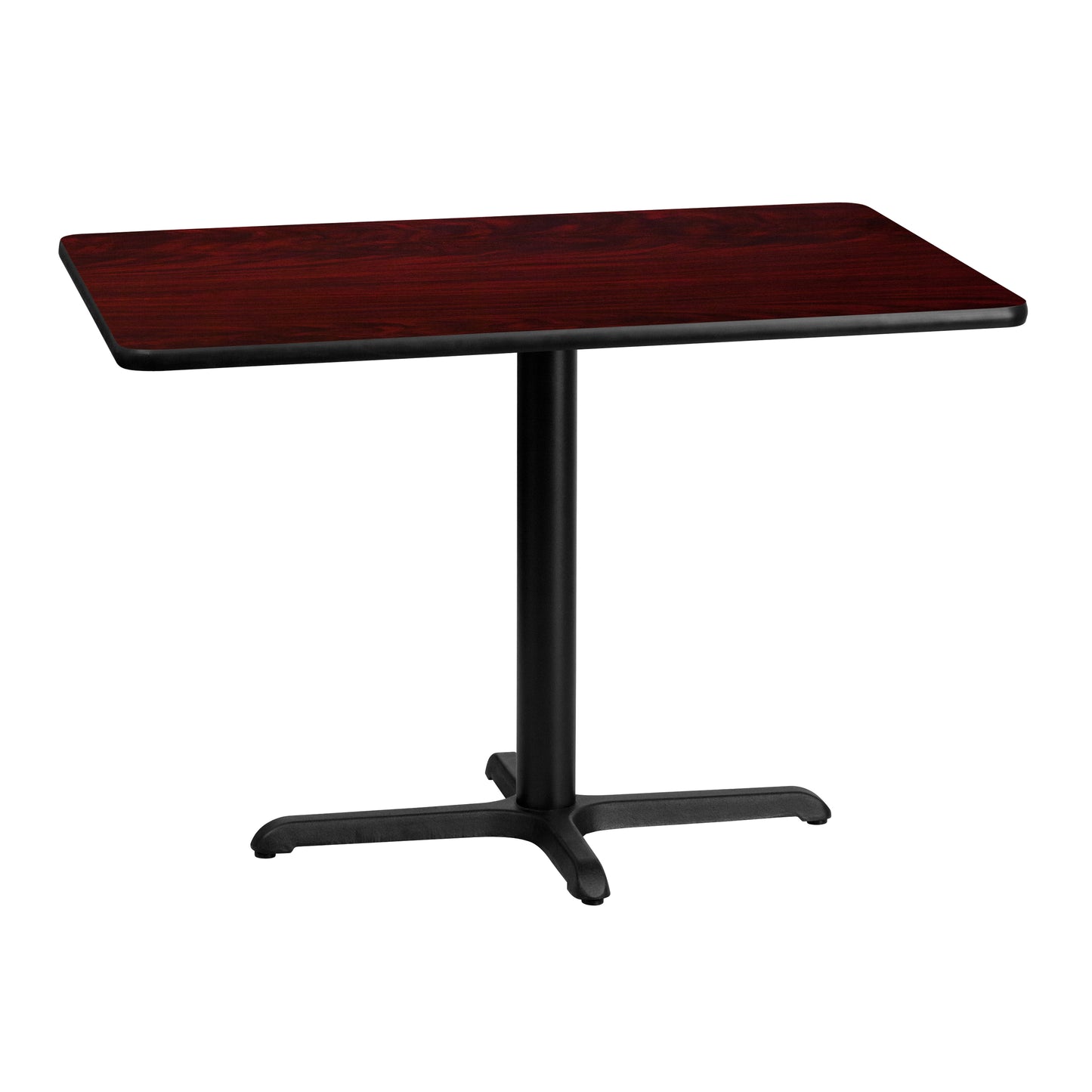 Graniss 30'' x 42'' Rectangular Mahogany Laminate Table Top with 23.5'' x 29.5'' Table Height Base Mahogany