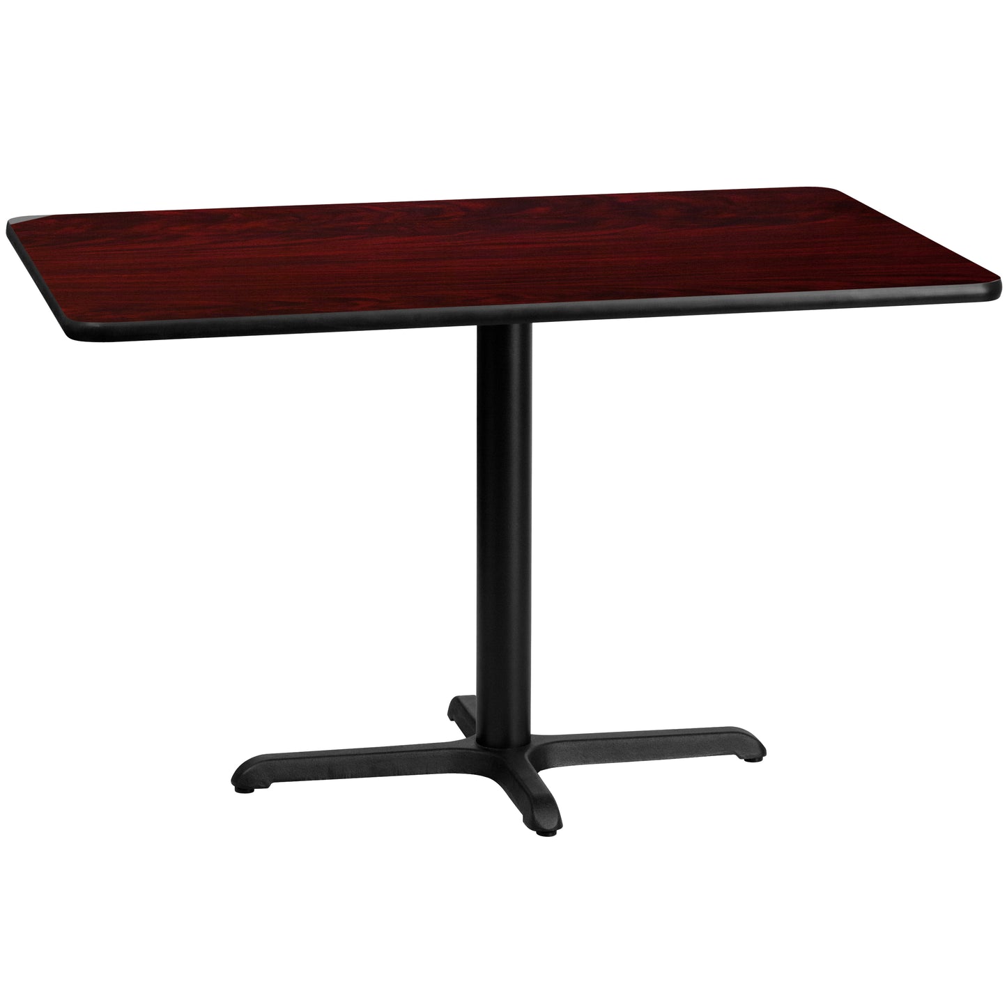 Graniss 30'' x 48'' Rectangular Mahogany Laminate Table Top with 23.5'' x 29.5'' Table Height Base Mahogany