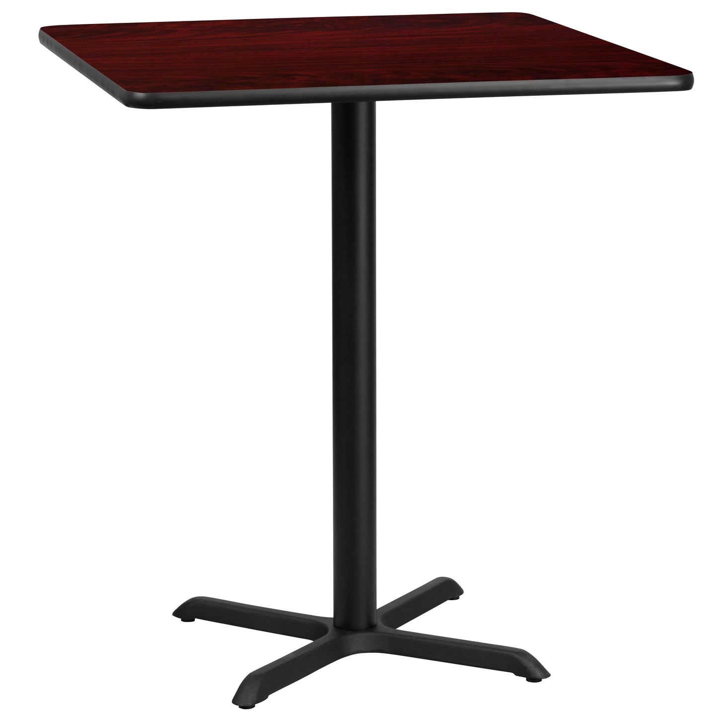 Stiles 36'' Square Mahogany Laminate Table Top with 30'' x 30'' Bar Height Table Base Mahogany