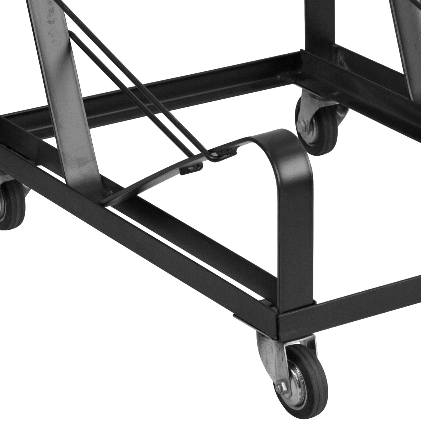 HERCULES Series Black Steel Sled Base Stack Chair Dolly Black