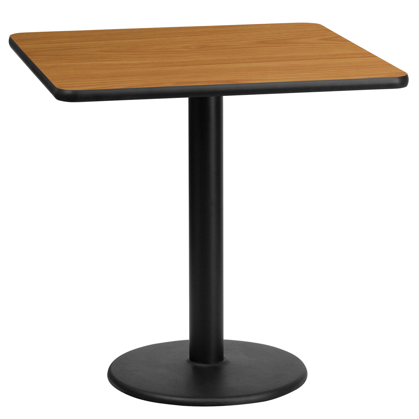Graniss 24'' Square Natural Laminate Table Top with 18'' Round Table Height Base Natural