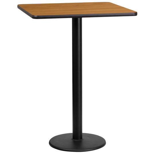 Stiles 24'' Square Natural Laminate Table Top with 18'' Round Bar Height Table Base Natural