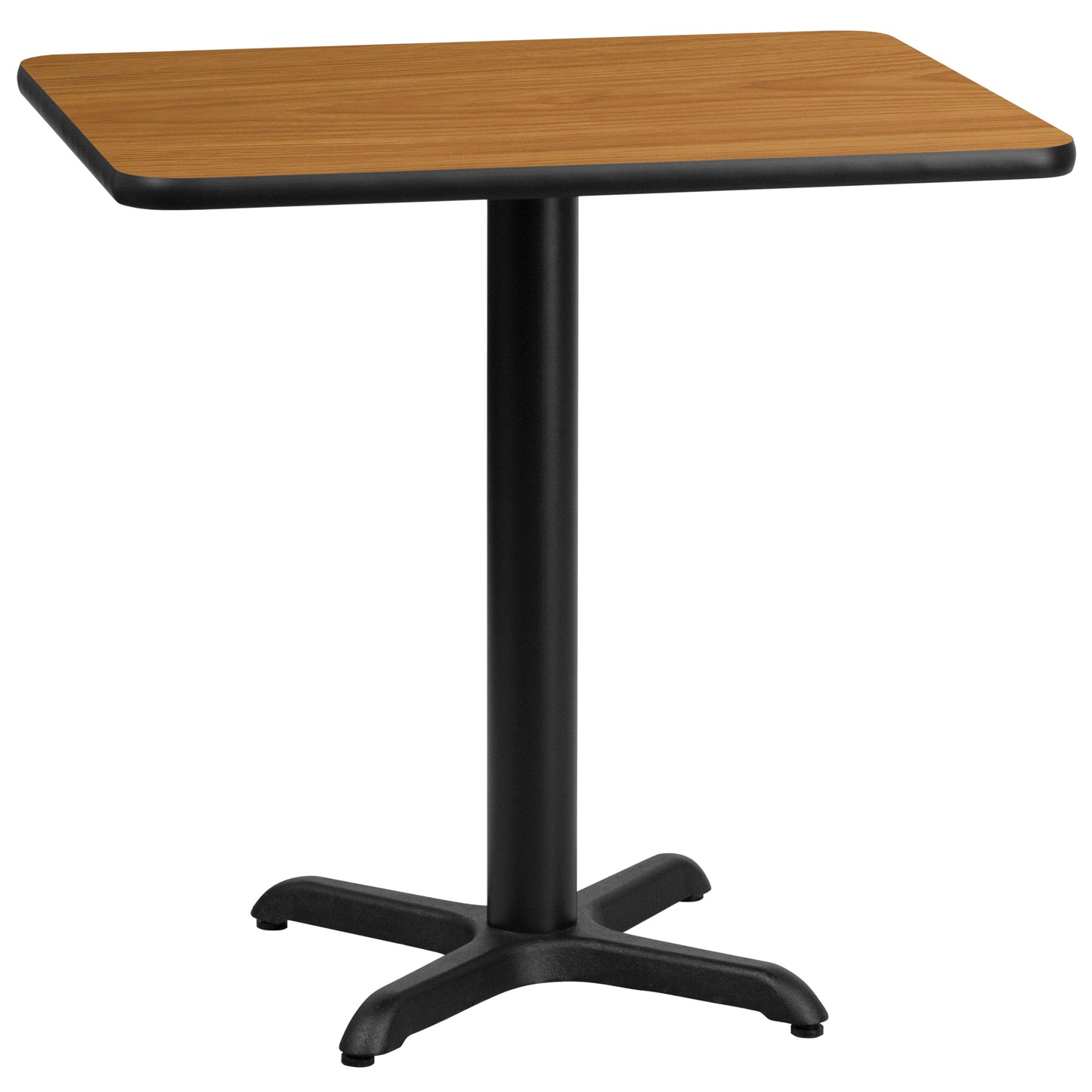 Graniss 24'' x 30'' Rectangular Natural Laminate Table Top with 22'' x 22'' Table Height Base Natural XU-NATTB-2430-T2222-GG