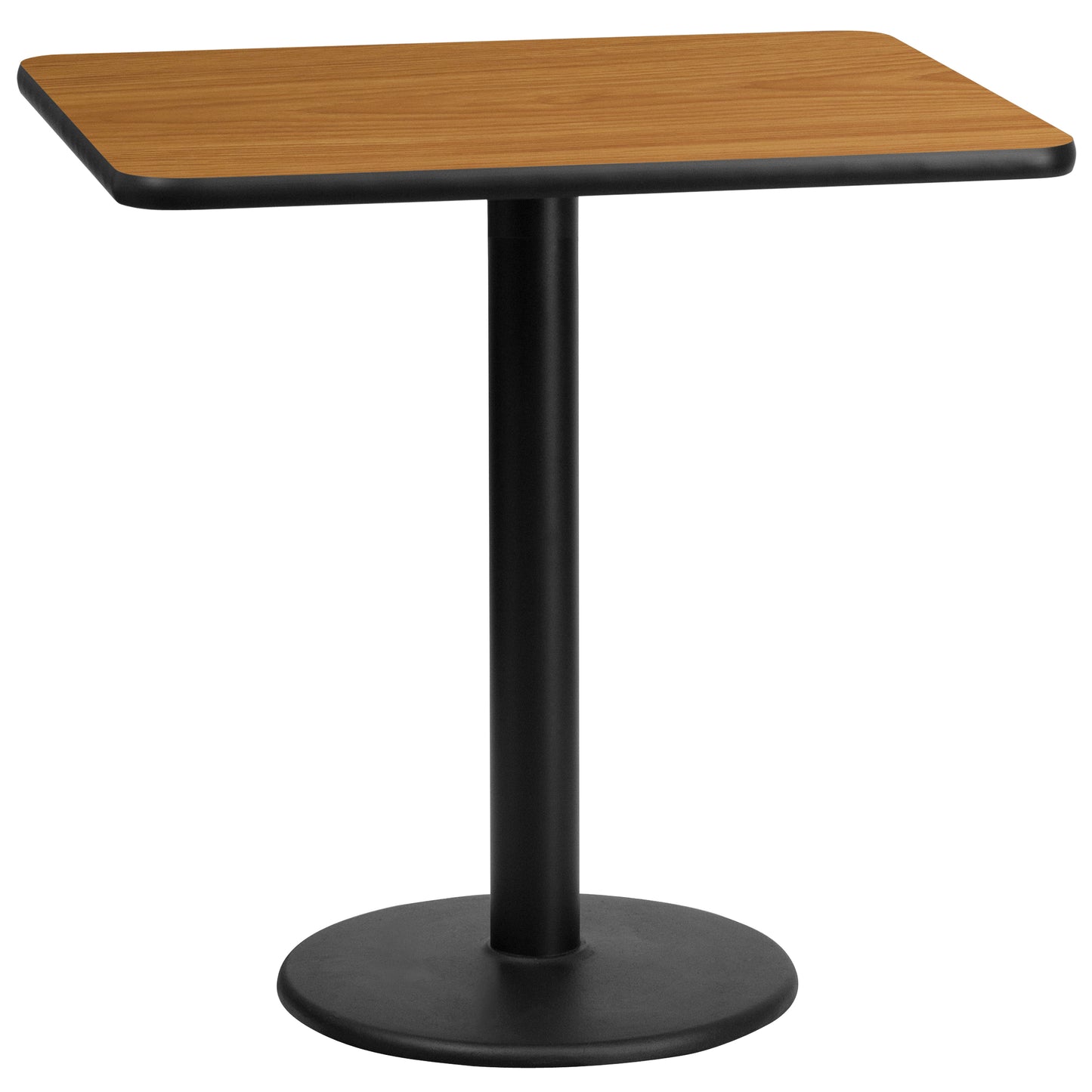 Graniss 24'' x 30'' Rectangular Natural Laminate Table Top with 18'' Round Table Height Base Natural XU-NATTB-2430-TR18-GG