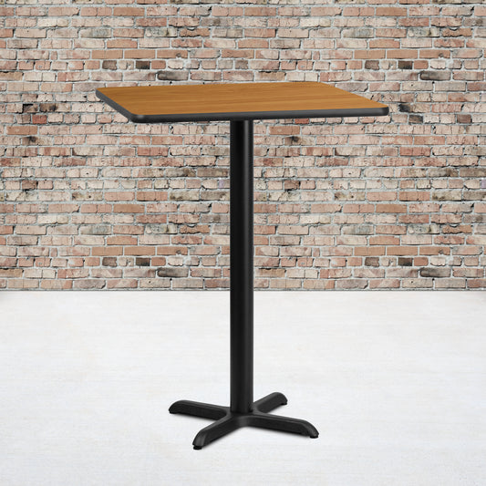 Stiles 30'' Square Natural Laminate Table Top with 22'' x 22'' Bar Height Table Base Natural