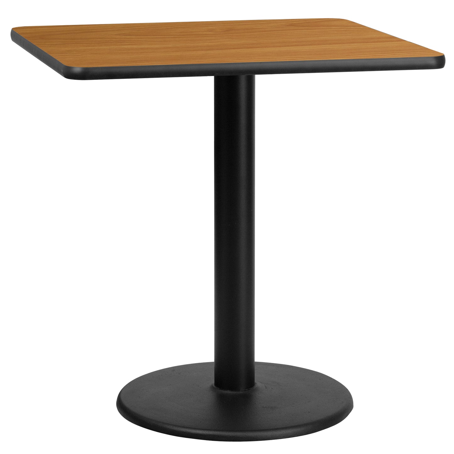 Graniss 30'' Square Natural Laminate Table Top with 18'' Round Table Height Base Natural