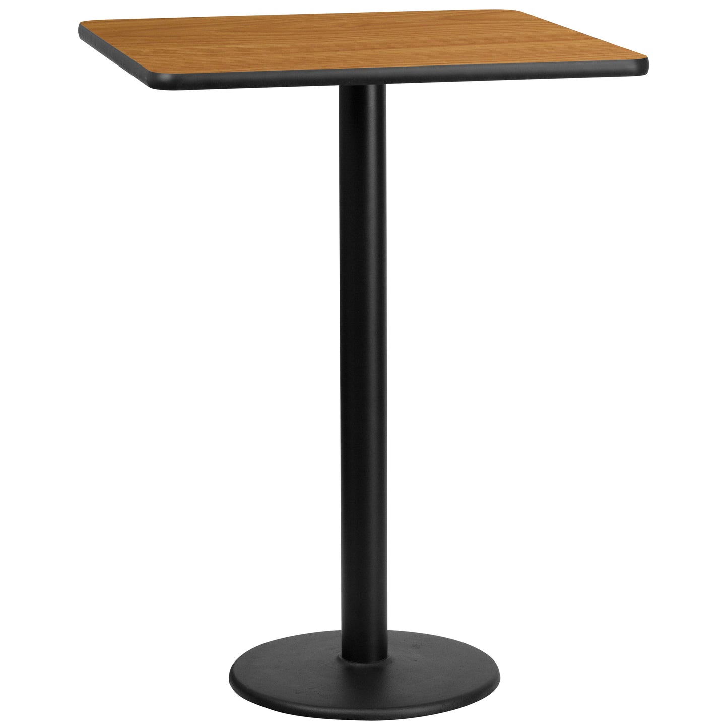 Stiles 30'' Square Natural Laminate Table Top with 18'' Round Bar Height Table Base Natural