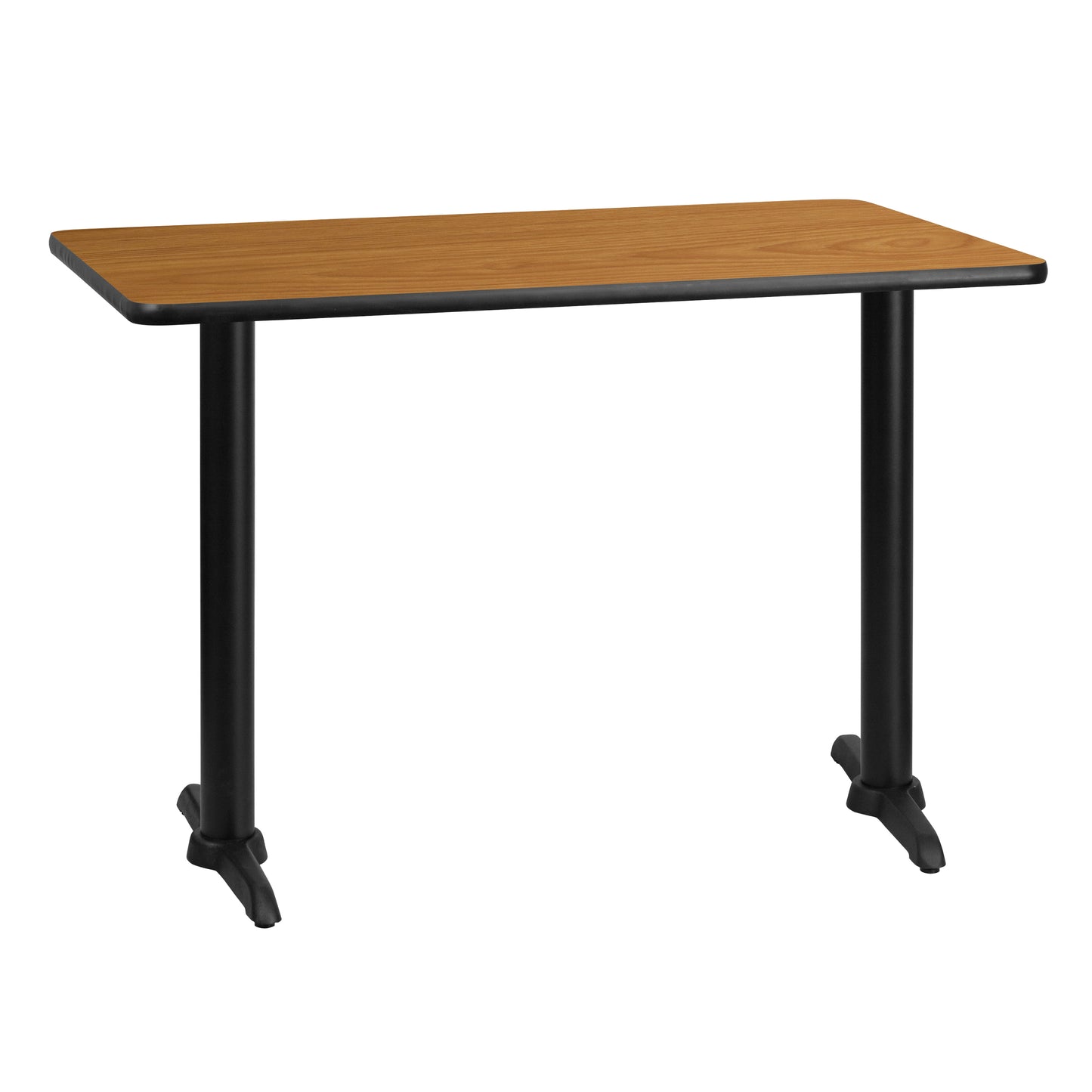 Graniss 30'' x 42'' Rectangular Natural Laminate Table Top with 5'' x 22'' Table Height Bases Natural