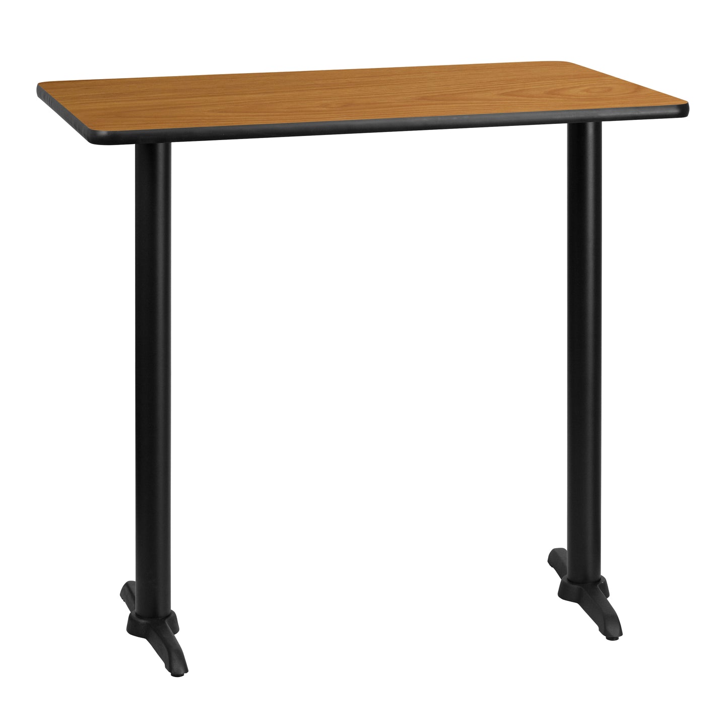 Stiles 30'' x 42'' Rectangular Natural Laminate Table Top with 5'' x 22'' Bar Height Table Bases Natural