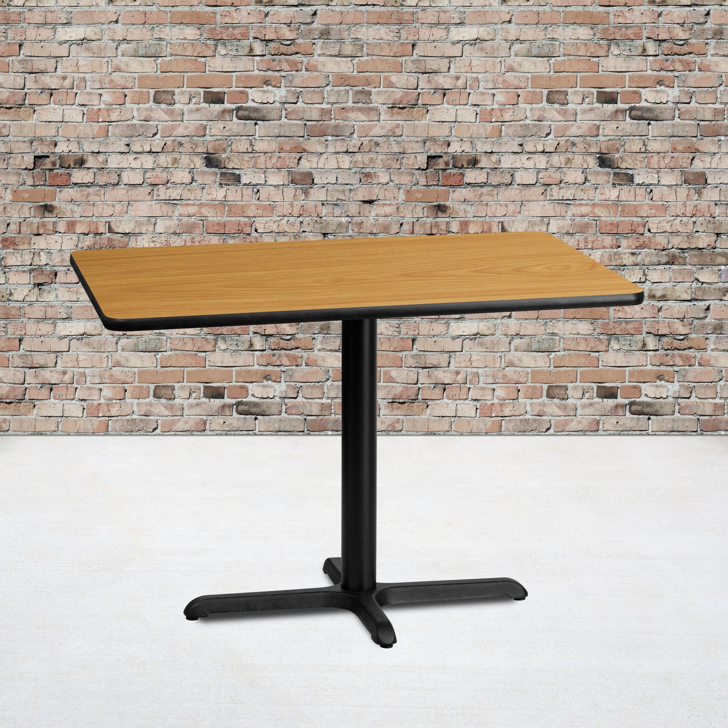 Graniss 30'' x 42'' Rectangular Natural Laminate Table Top with 23.5'' x 29.5'' Table Height Base Natural