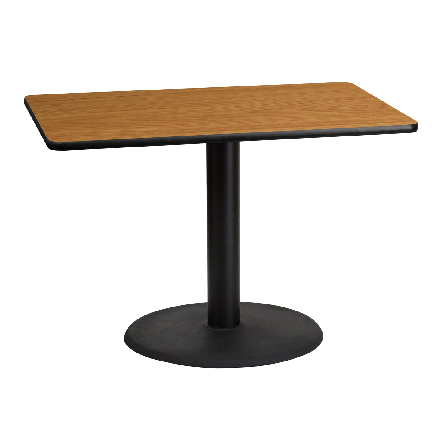 Graniss 30'' x 42'' Rectangular Natural Laminate Table Top with 24'' Round Table Height Base Natural