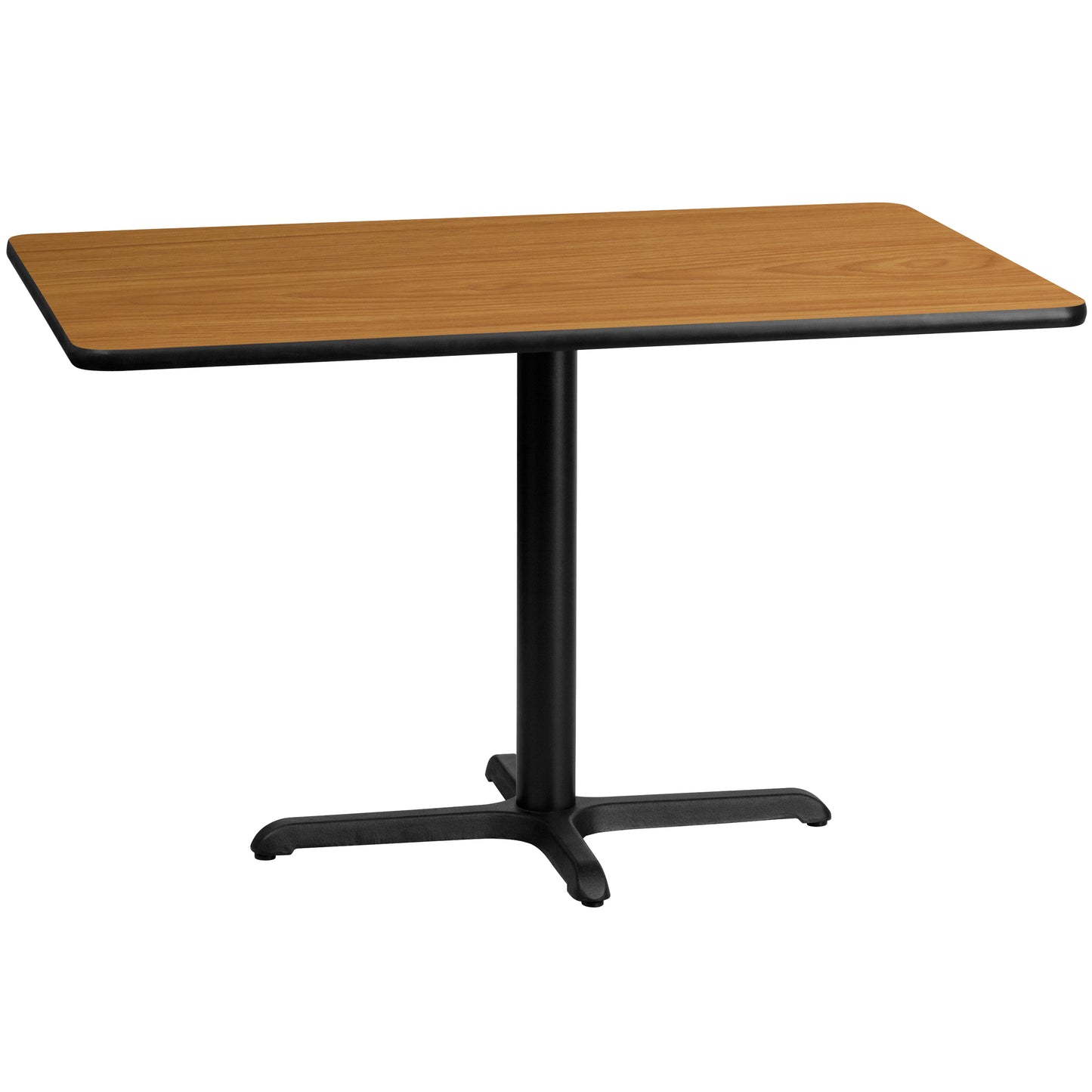 Graniss 30'' x 48'' Rectangular Natural Laminate Table Top with 23.5'' x 29.5'' Table Height Base Natural