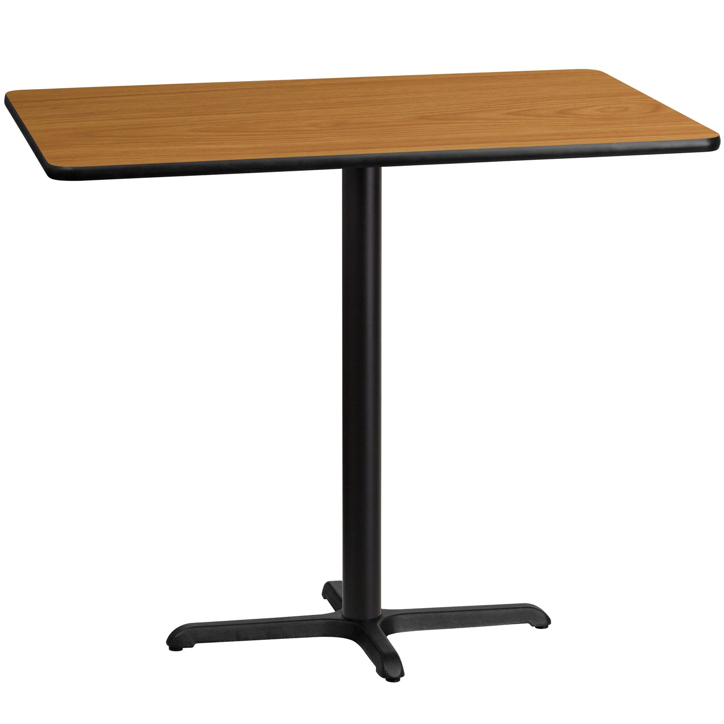 Stiles 30'' x 48'' Rectangular Natural Laminate Table Top with 23.5'' x 29.5'' Bar Height Table Base Natural