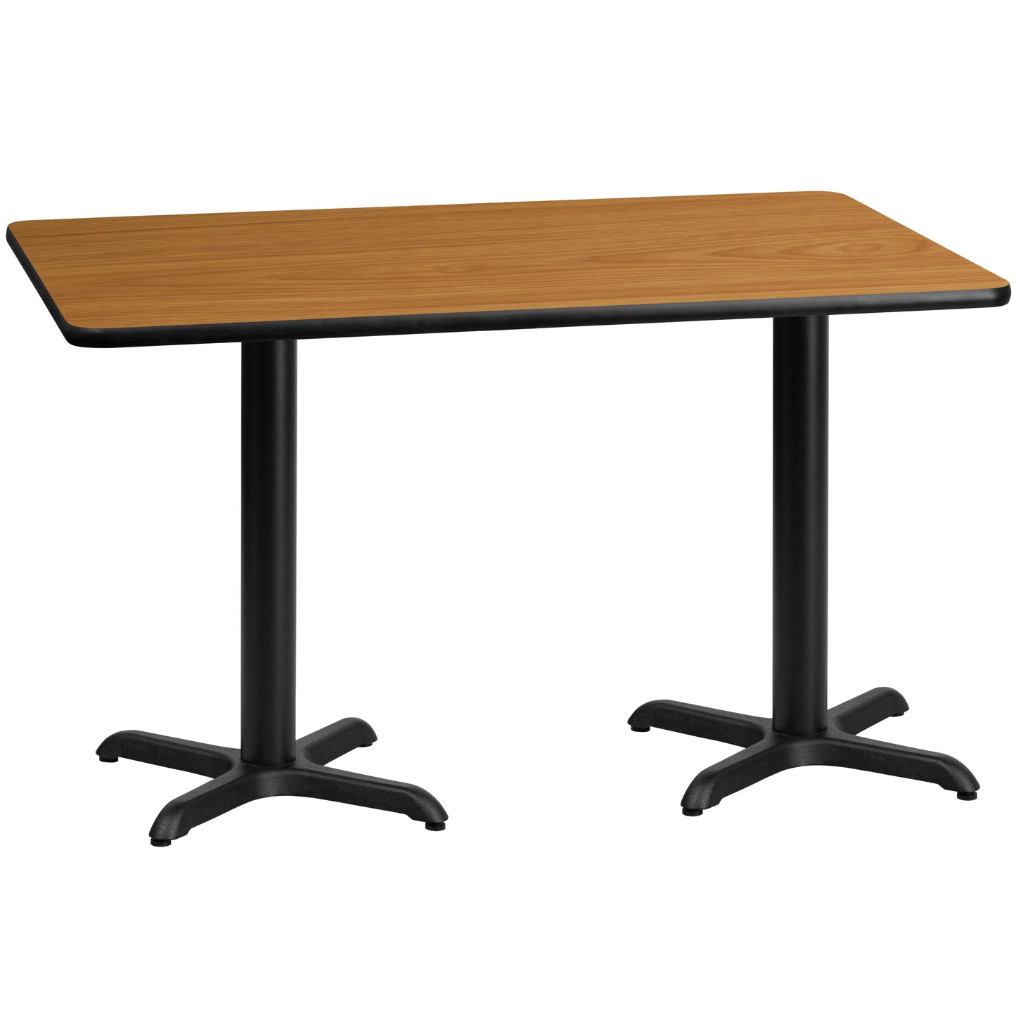 Graniss 30'' x 60'' Rectangular Natural Laminate Table Top with 22'' x 22'' Table Height Bases Natural XU-NATTB-3060-T2222-GG