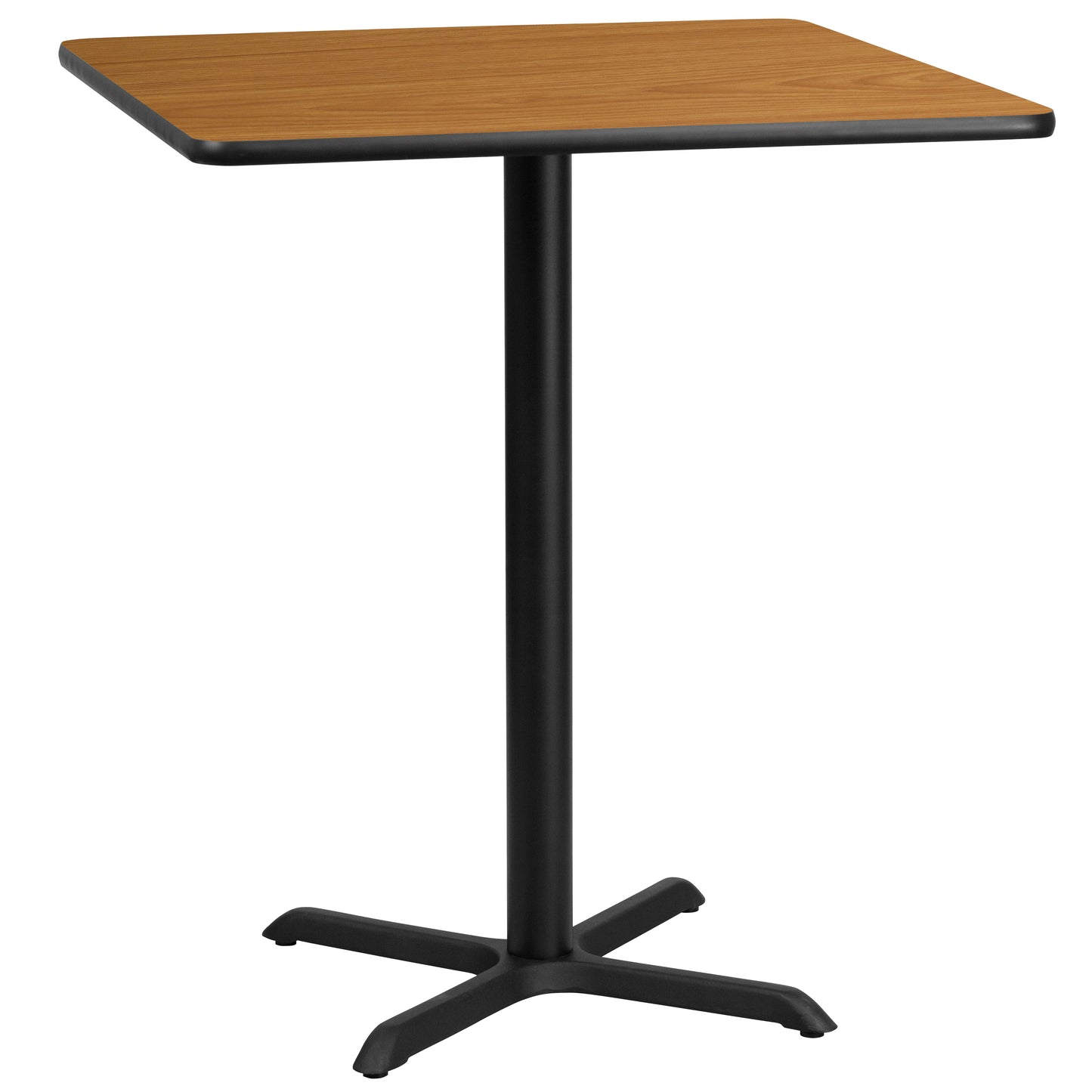 Stiles 36'' Square Natural Laminate Table Top with 30'' x 30'' Bar Height Table Base Natural