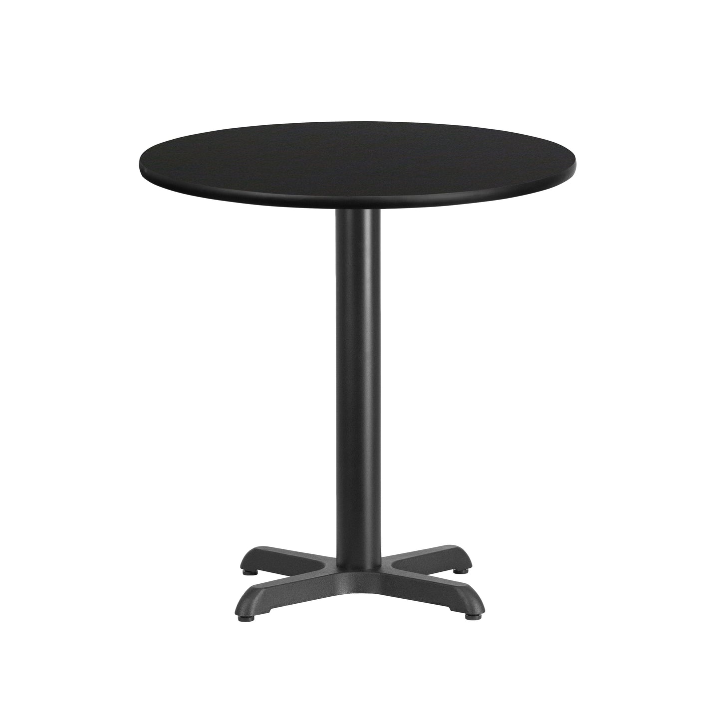 Stiles 24'' Round Black Laminate Table Top with 22'' x 22'' Table Height Base Black