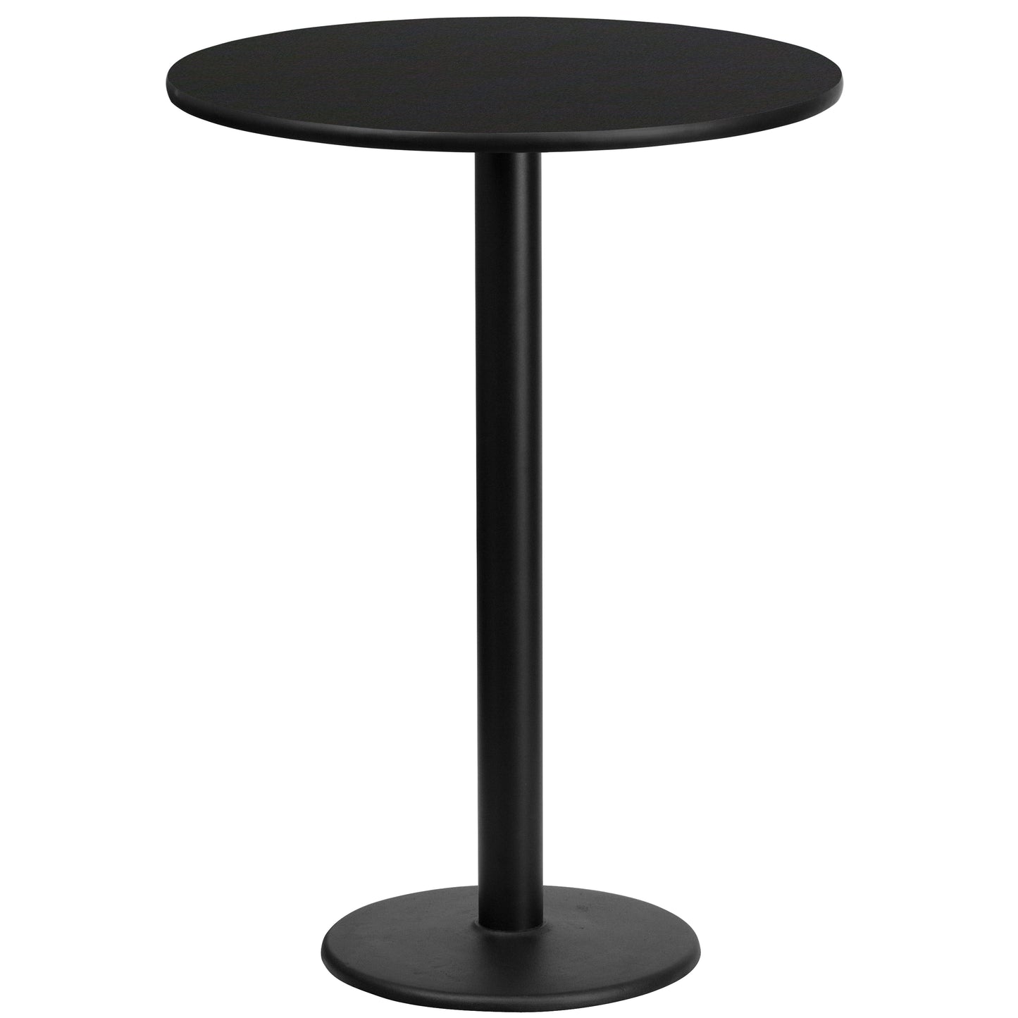 Stiles 24'' Round Black Laminate Table Top with 18'' Round Bar Height Table Base Black