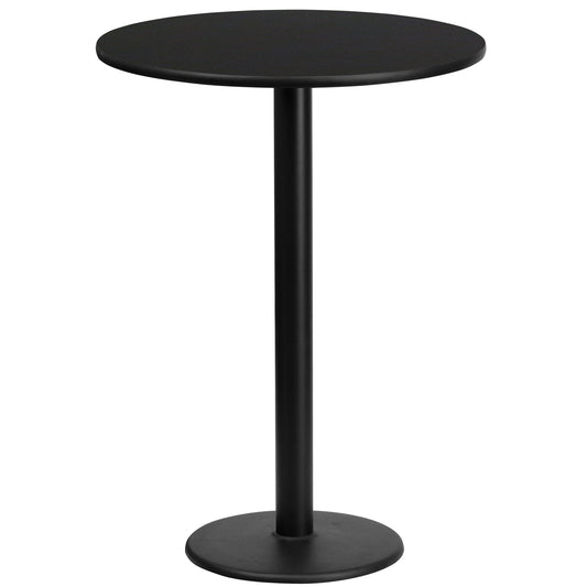 Stiles 24'' Round Black Laminate Table Top with 18'' Round Bar Height Table Base Black