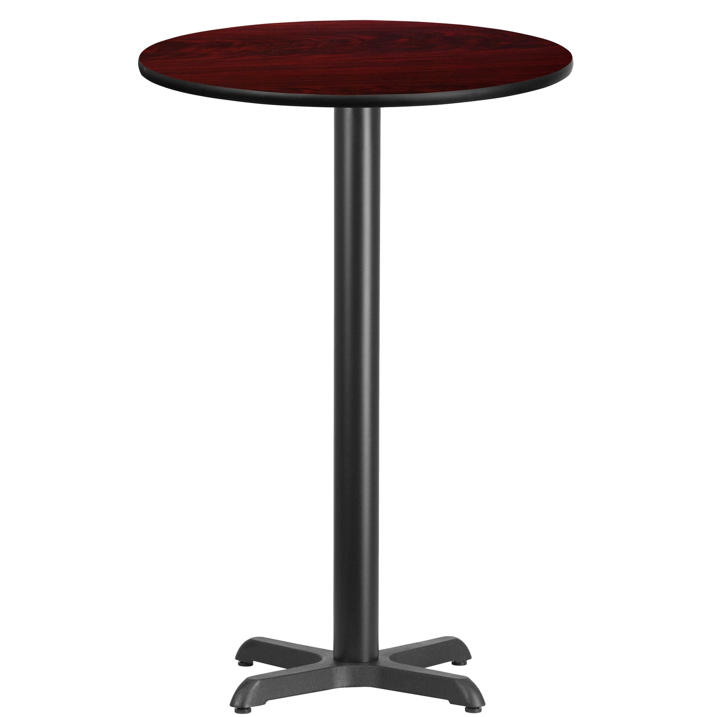 Stiles 24'' Round Mahogany Laminate Table Top with 22'' x 22'' Bar Height Table Base Mahogany