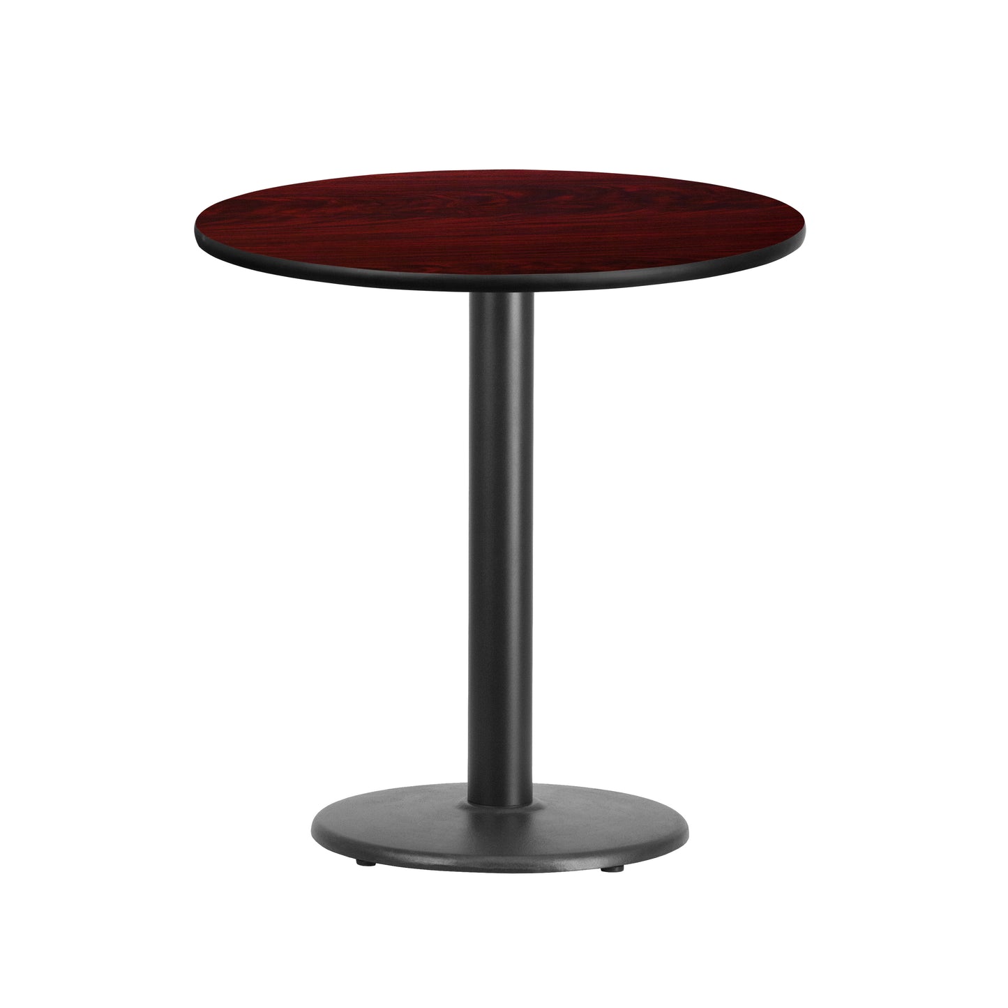 Graniss 24'' Round Mahogany Laminate Table Top with 18'' Round Table Height Base Mahogany