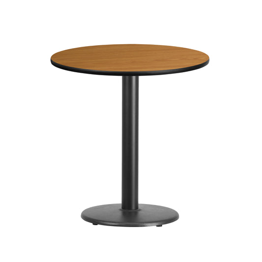 Graniss 24'' Round Natural Laminate Table Top with 18'' Round Table Height Base Natural