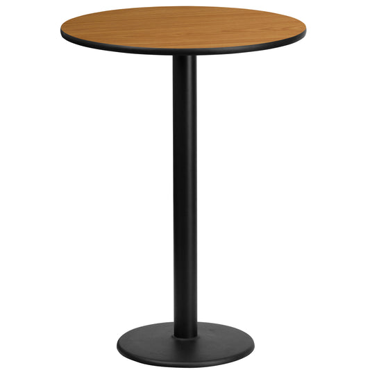 Stiles 24'' Round Natural Laminate Table Top with 18'' Round Bar Height Table Base Natural