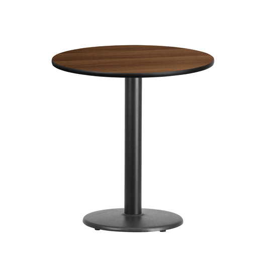 Graniss 24'' Round Walnut Laminate Table Top with 18'' Round Table Height Base Walnut