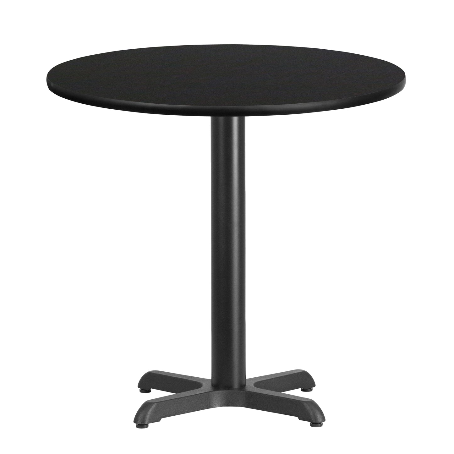 Stiles 30'' Round Black Laminate Table Top with 22'' x 22'' Table Height Base Black