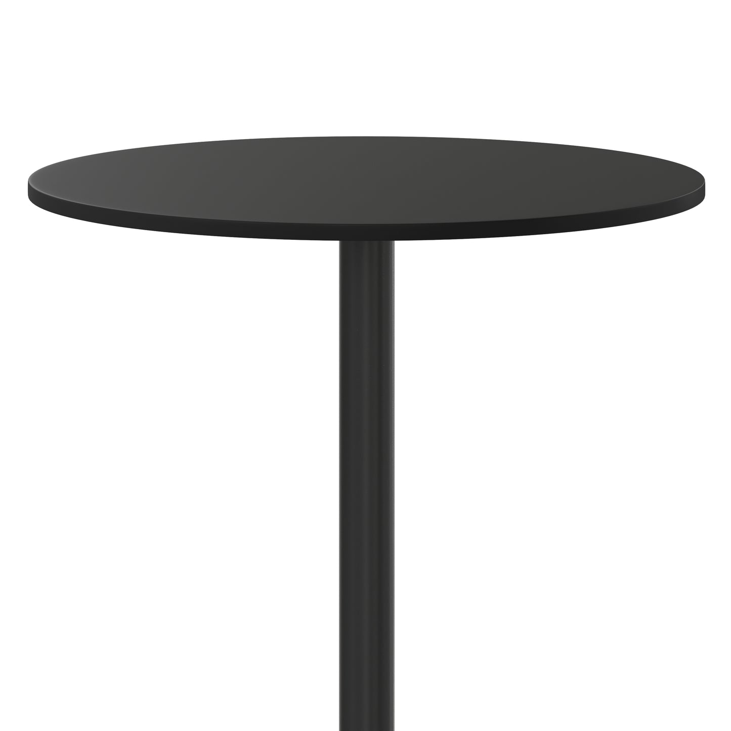 Stiles 30'' Round Black Laminate Table Top with 22'' x 22'' Bar Height Table Base Black