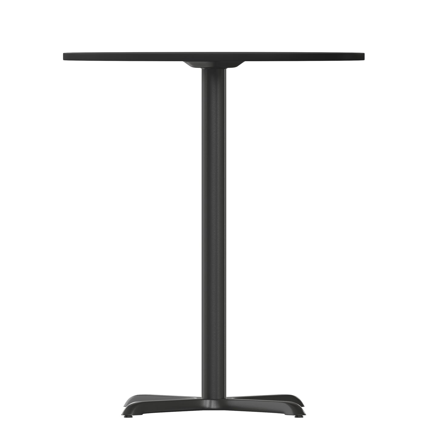 Stiles 30'' Round Black Laminate Table Top with 22'' x 22'' Bar Height Table Base Black
