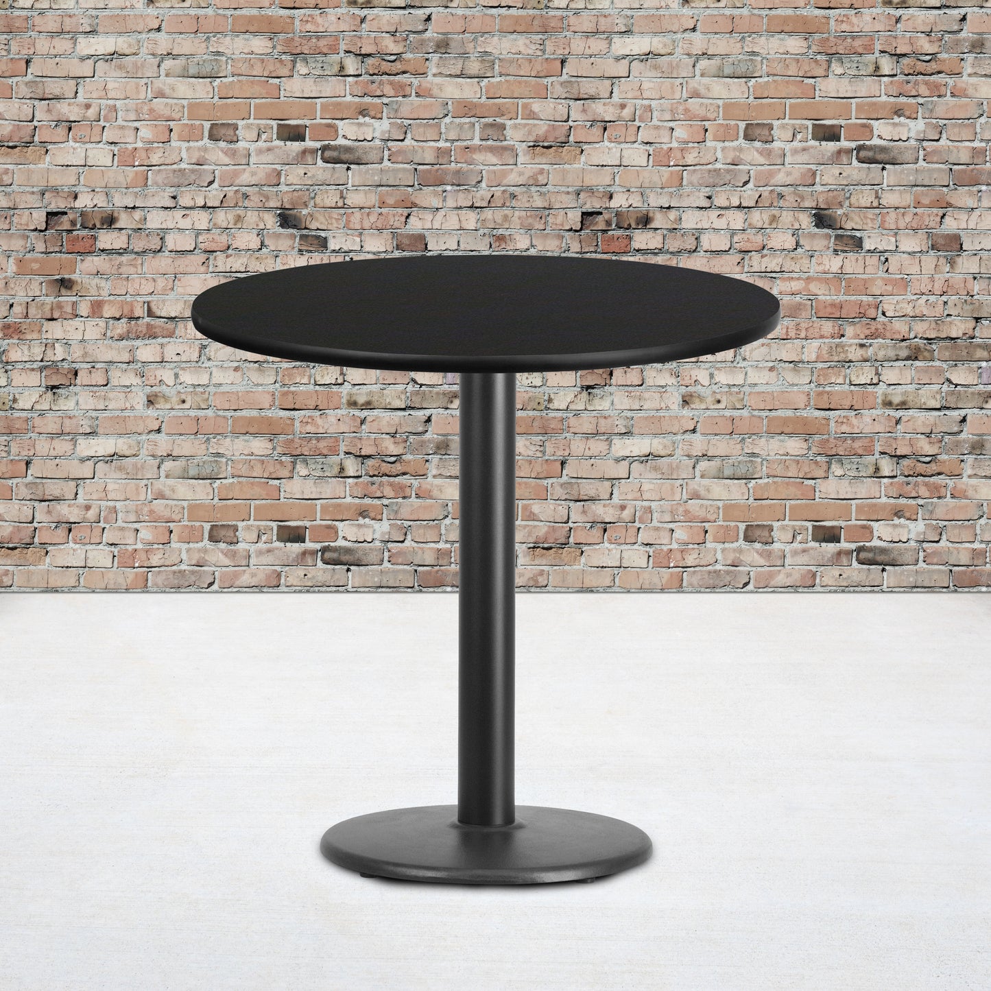 Stiles 30'' Round Black Laminate Table Top with 18'' Round Table Height Base Black