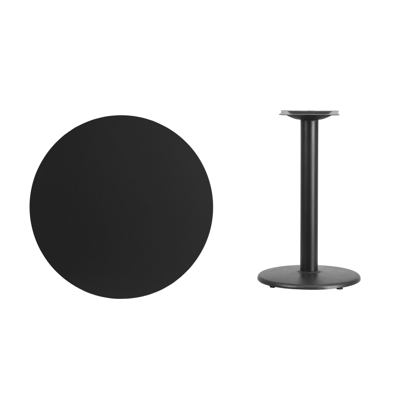 Stiles 30'' Round Black Laminate Table Top with 18'' Round Table Height Base Black