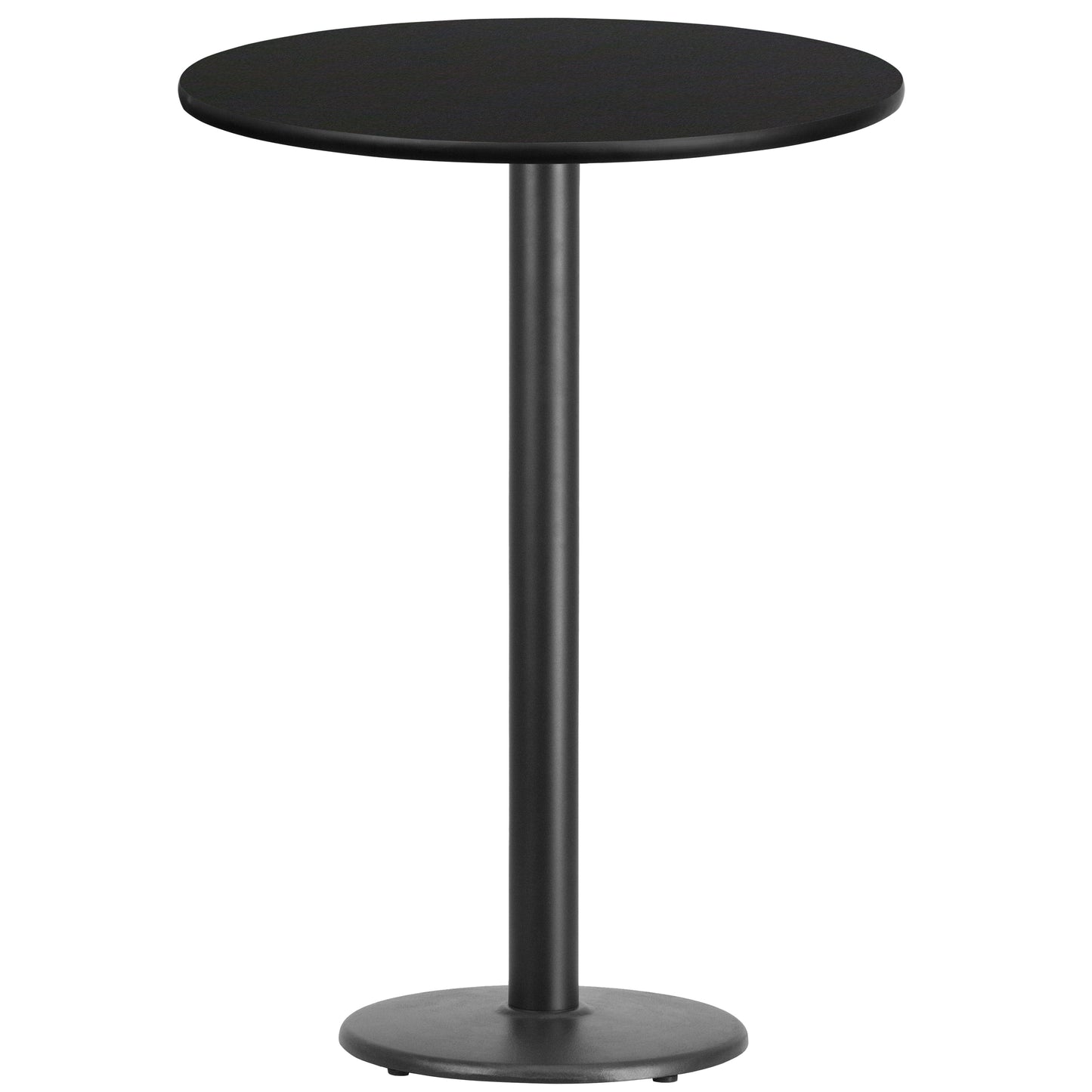 Stiles 30'' Round Black Laminate Table Top with 18'' Round Bar Height Table Base Black