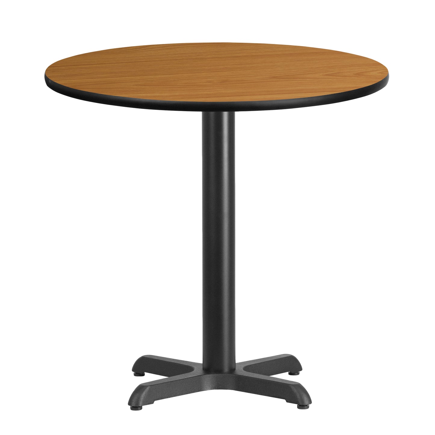 Graniss 30'' Round Natural Laminate Table Top with 22'' x 22'' Table Height Base Natural