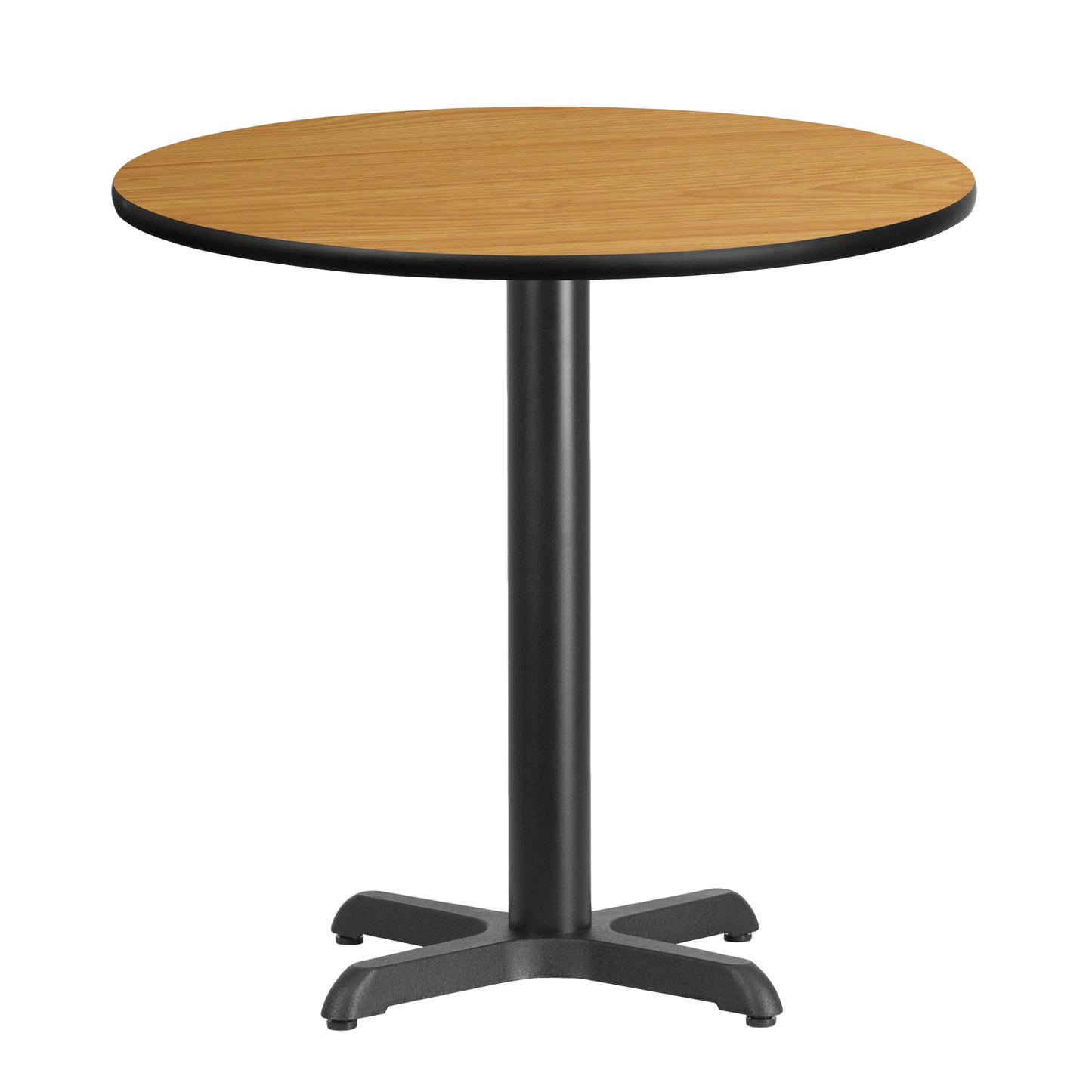Graniss 30'' Round Natural Laminate Table Top with 22'' x 22'' Table Height Base Natural