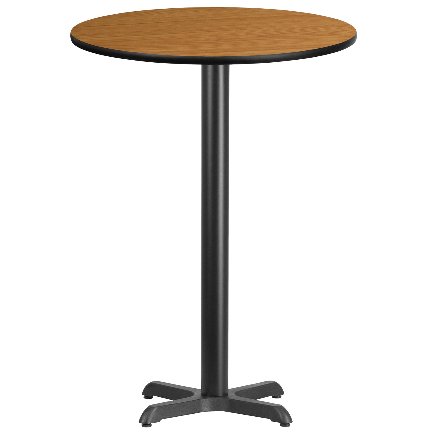 Stiles 30'' Round Natural Laminate Table Top with 22'' x 22'' Bar Height Table Base Natural