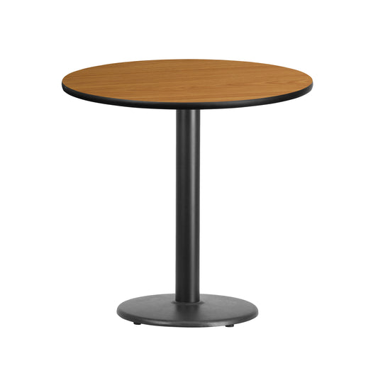 Graniss 30'' Round Natural Laminate Table Top with 18'' Round Table Height Base Natural