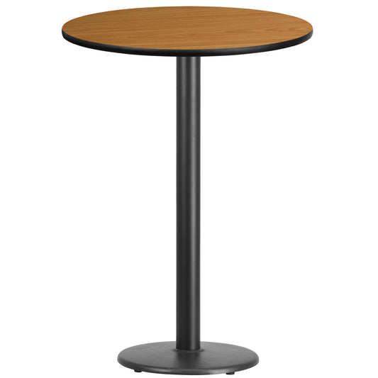 Stiles 30'' Round Natural Laminate Table Top with 18'' Round Bar Height Table Base Natural