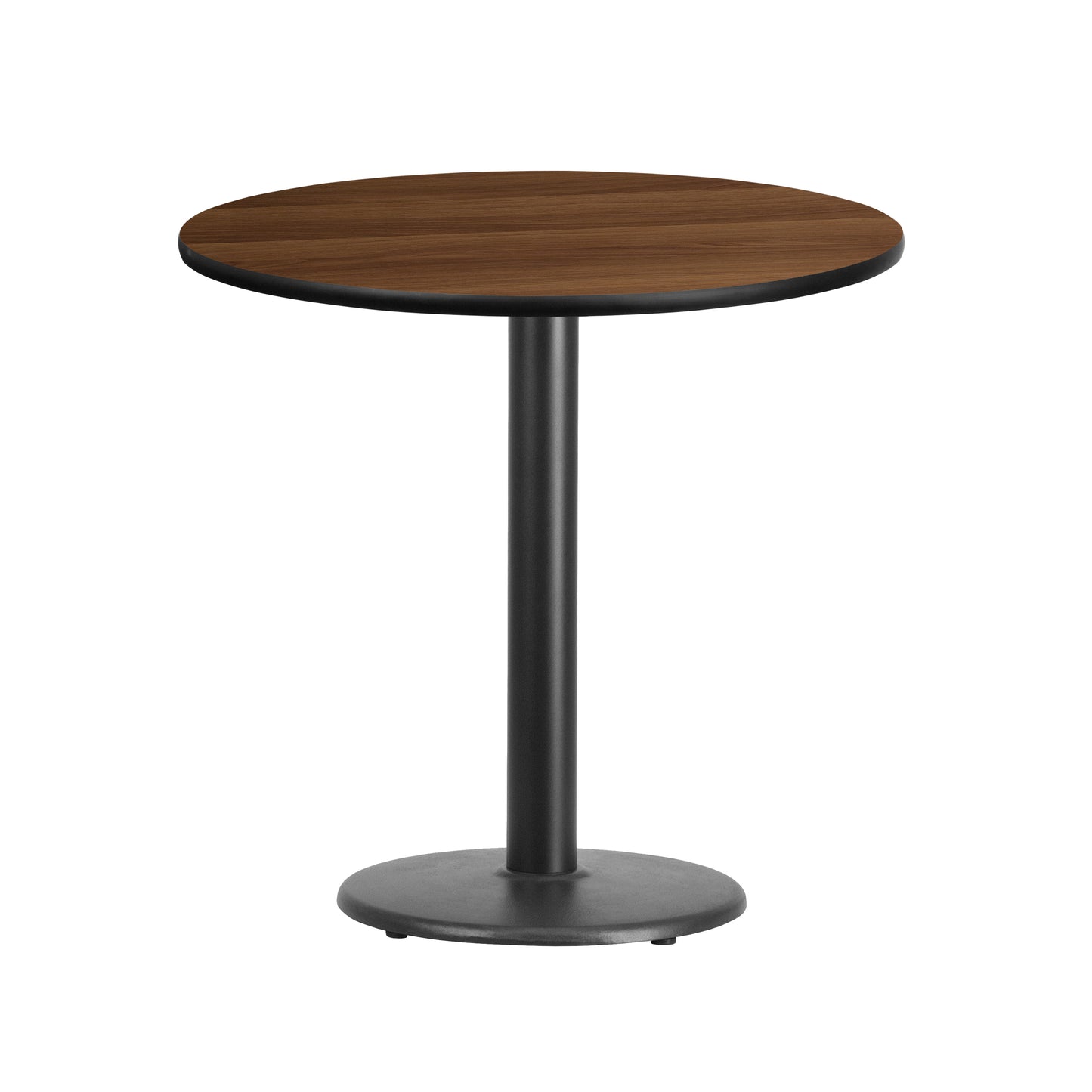 Graniss 30'' Round Walnut Laminate Table Top with 18'' Round Table Height Base Walnut
