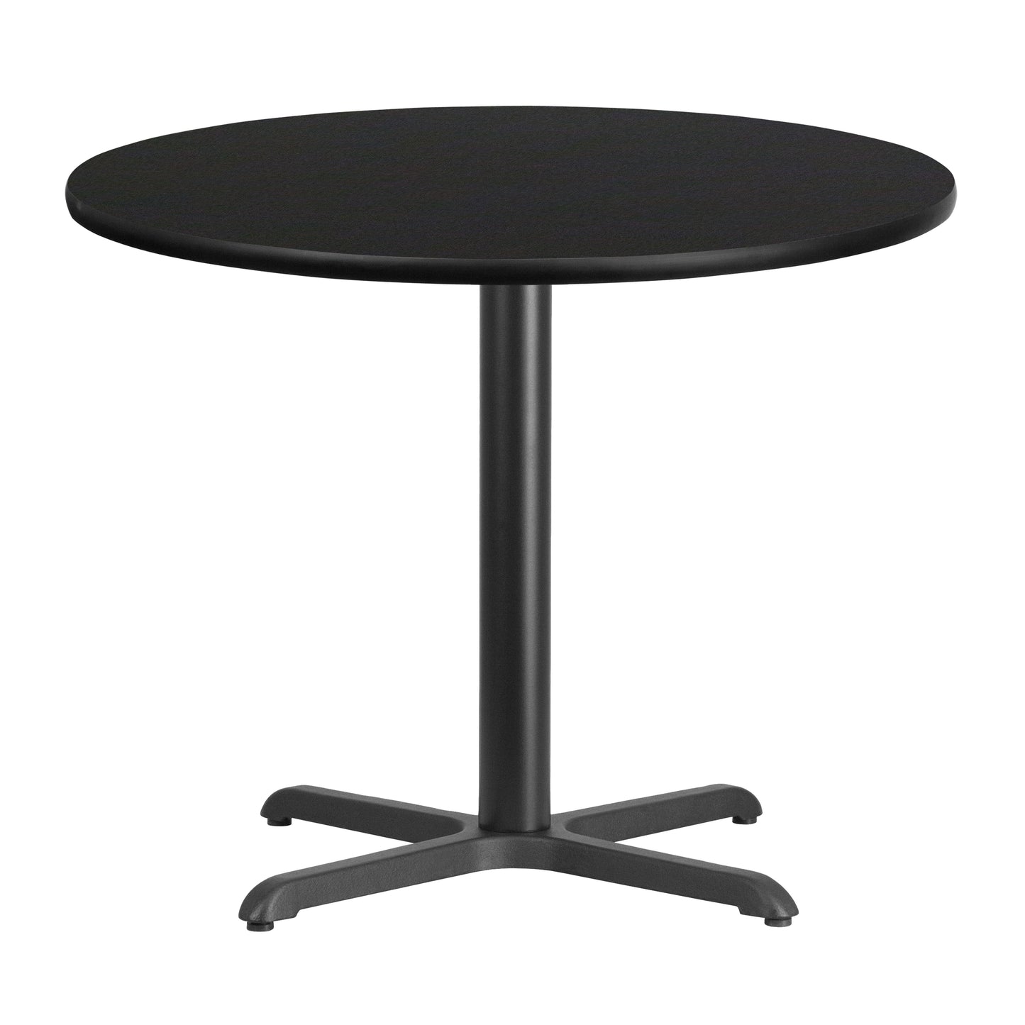 Stiles 36'' Round Black Laminate Table Top with 30'' x 30'' Table Height Base Black