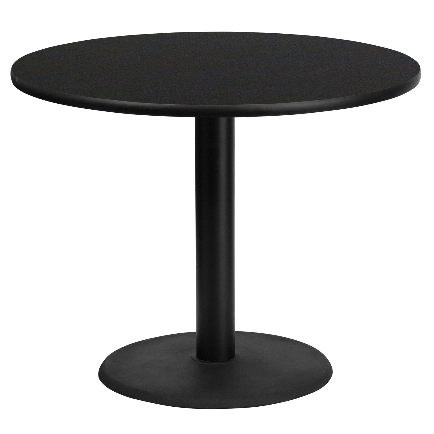 Stiles 36'' Round Black Laminate Table Top with 24'' Round Table Height Base Black