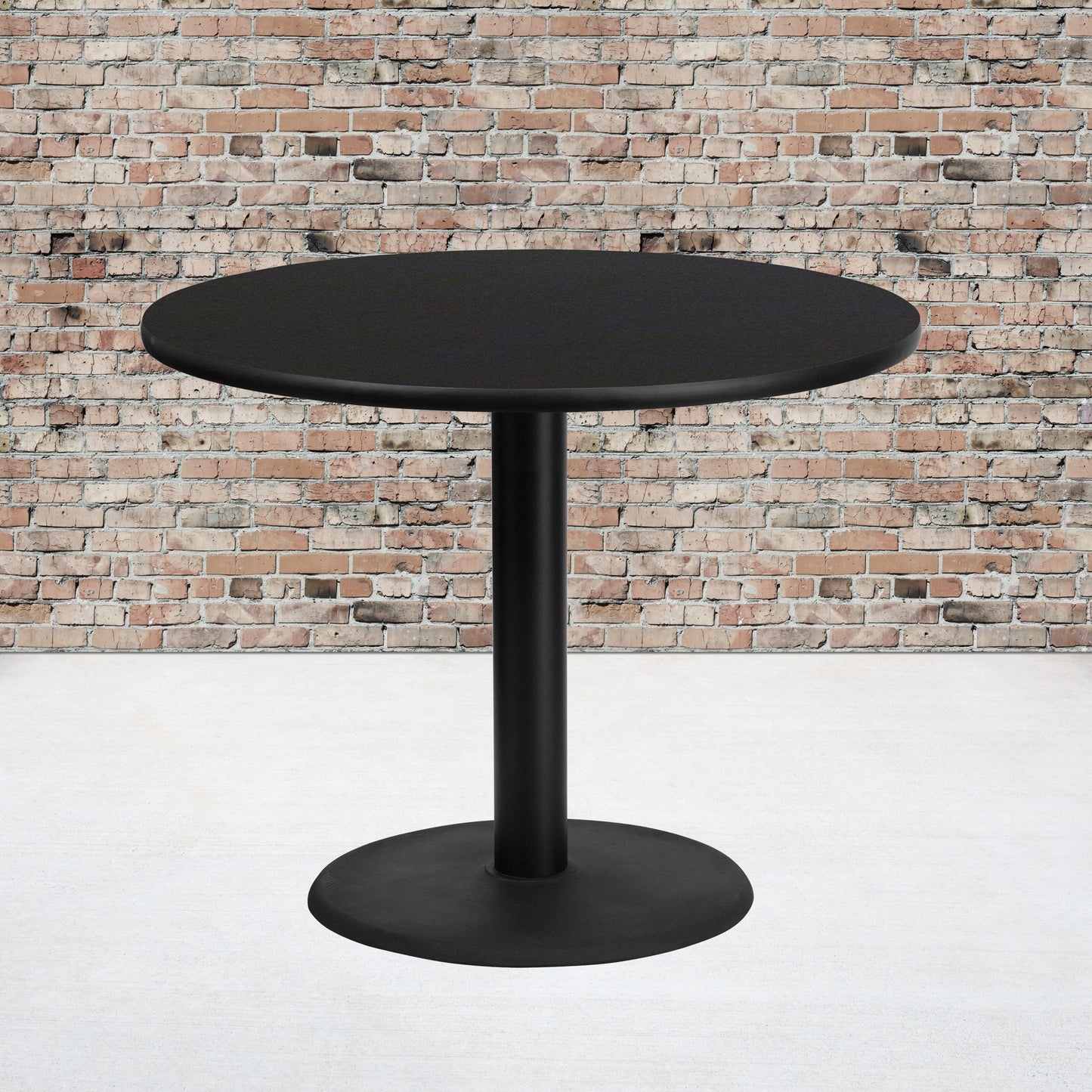 Stiles 36'' Round Black Laminate Table Top with 24'' Round Table Height Base Black