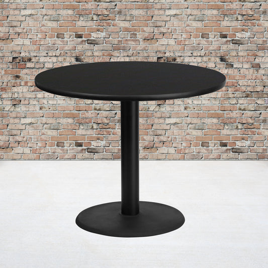 Stiles 36'' Round Black Laminate Table Top with 24'' Round Table Height Base Black
