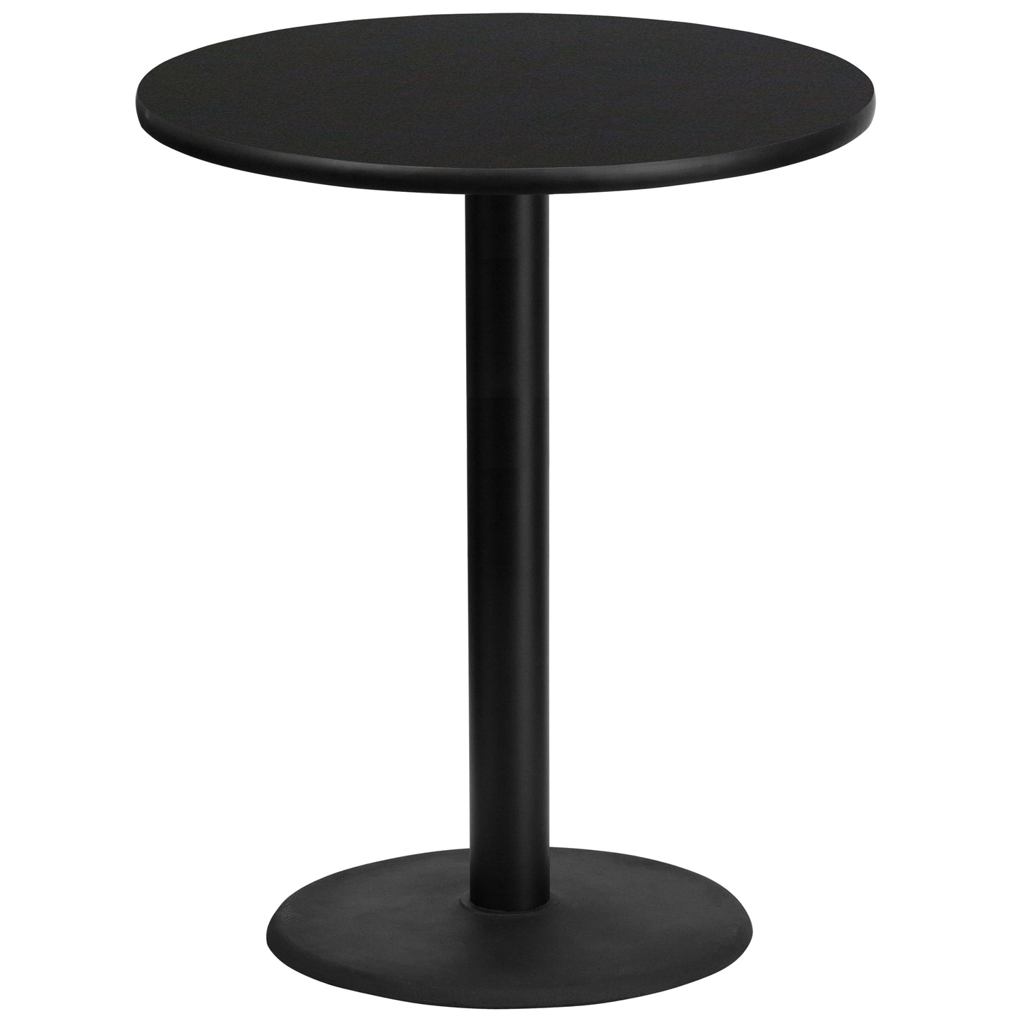 Stiles 36'' Round Black Laminate Table Top with 24'' Round Bar Height Table Base Black