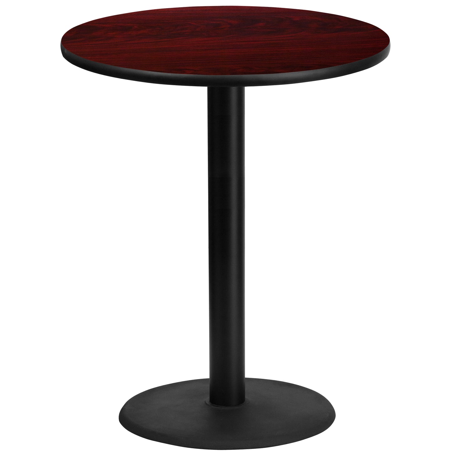 Stiles 36'' Round Mahogany Laminate Table Top with 24'' Round Bar Height Table Base Mahogany