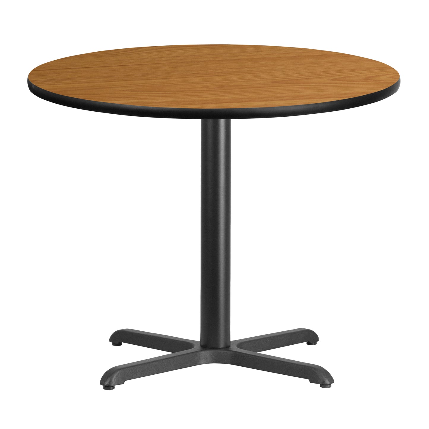 Graniss 36'' Round Natural Laminate Table Top with 30'' x 30'' Table Height Base Natural