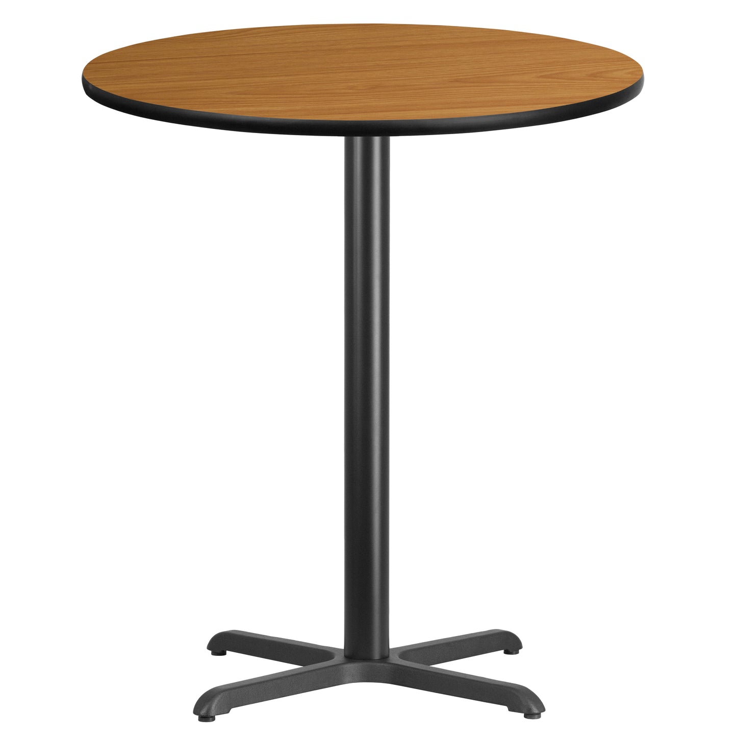 Stiles 36'' Round Natural Laminate Table Top with 30'' x 30'' Bar Height Table Base Natural